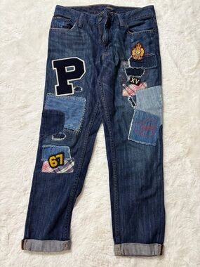 Polo by Ralph Lauren Dark Blue Denim Jeans with Tan Patch